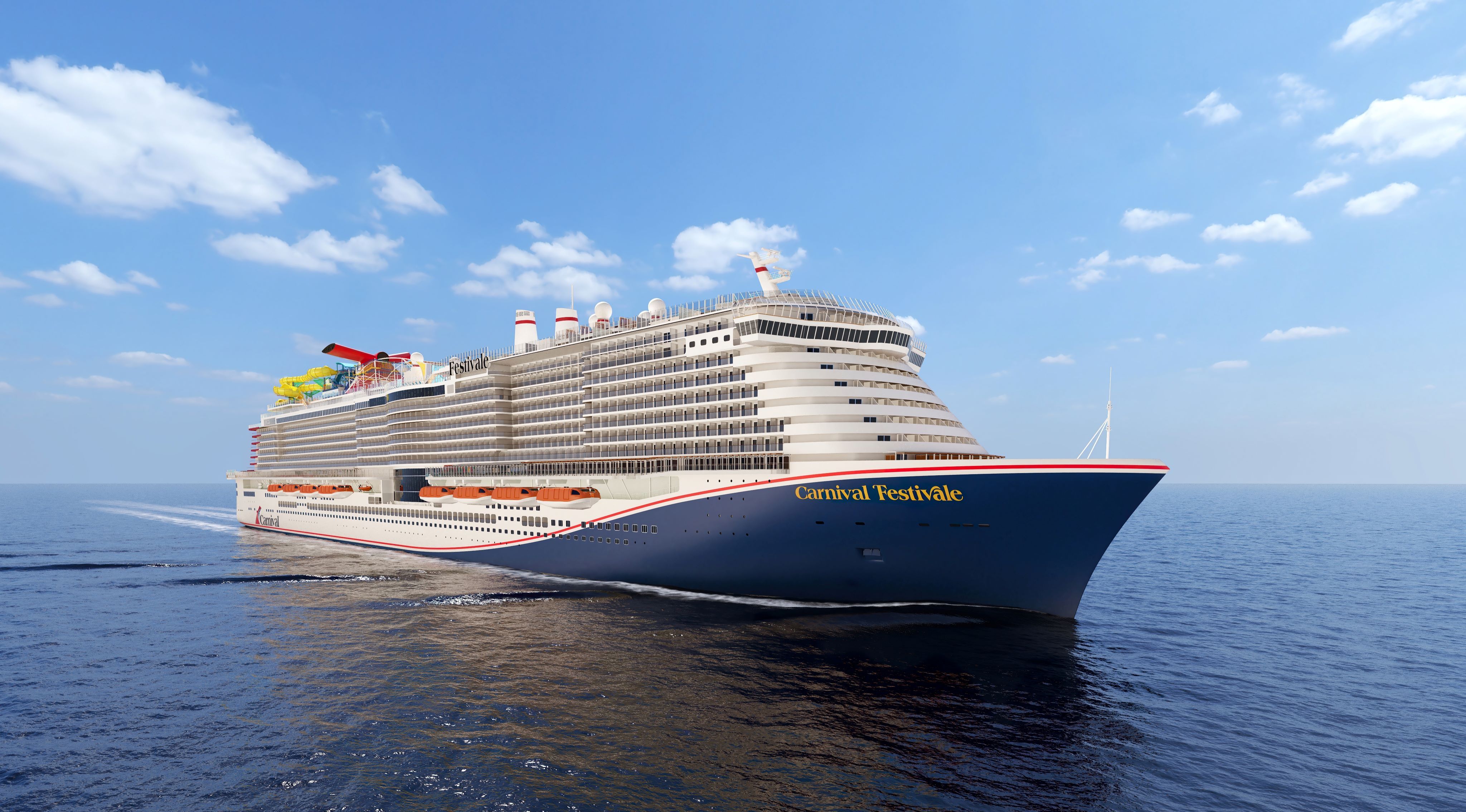 Startet am 2. Mai 2027 zur Premierenfahrt: die Carnival Festivale. Animation: Carnival