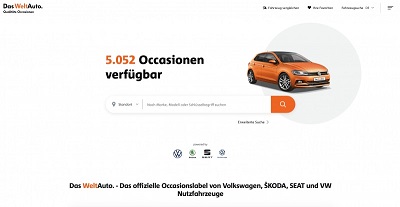 Screenshot der neuen Das WeltAuto Homepage