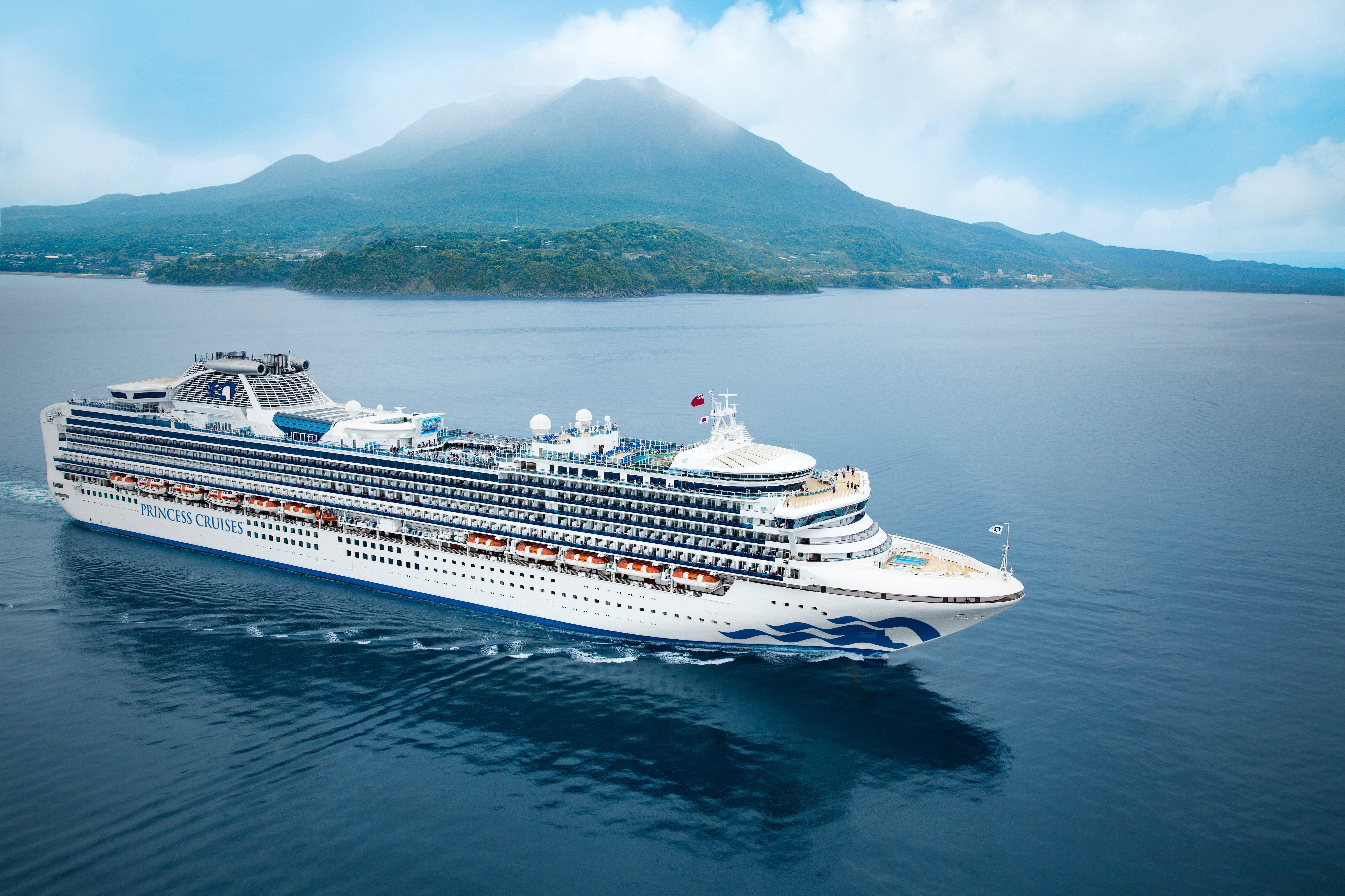 Die Diamond Princess in den Gewässern vor dem japanischen Kagoshima. Foto: Princess Cruises 