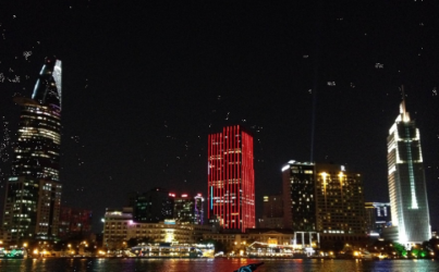 Ho Chi Minh Stadt bei Nacht - eingefangen von Silvia