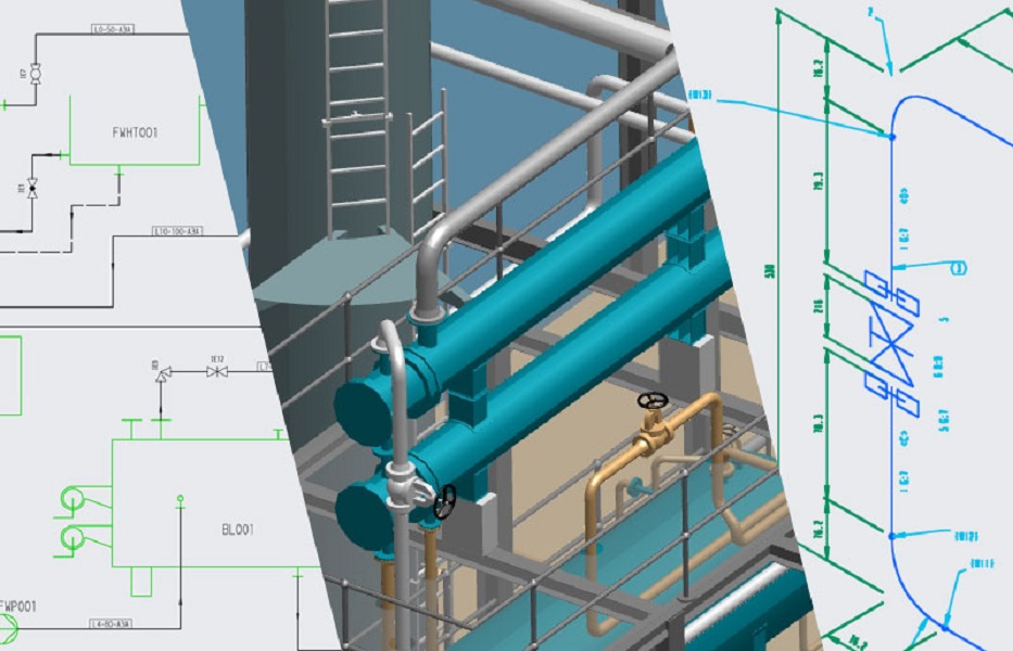 Rohrleitungen, R&I-Fließbilder und Isometrien in einer Lösung