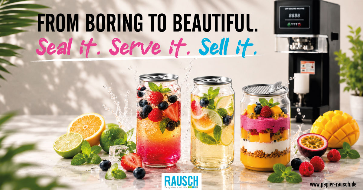 Versiegelte PET-Dosen für Drinks & Desserts ToGo