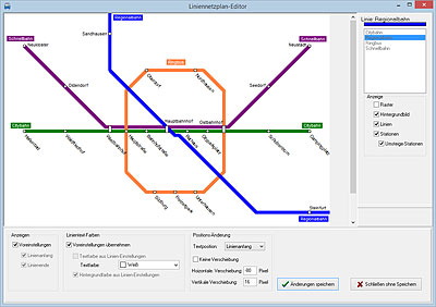 Screenshot: Mit LineMap Draw erstellter Netzplan