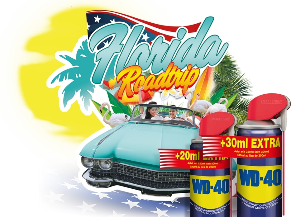 WD-40 Roadtrip Wunsch. Los! Glücklich.