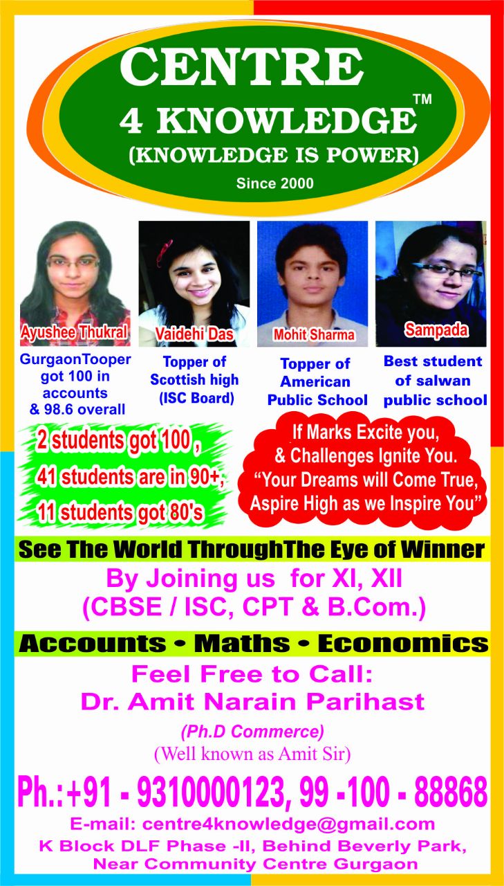Centre4knowledge Accounts home tuition in Gurgaon